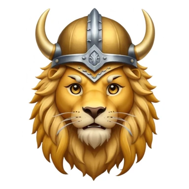lion, viking helmet,  sticker
