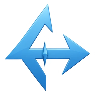 Dual language translation symbol icon. On the left, the Latin letter 'A'. On the right, the Arabic letter 'ع'. A stylish arrow or cycle sign connecting them. Blue and white color palette, 3D render style, glossy finish, isolated on white. sticker