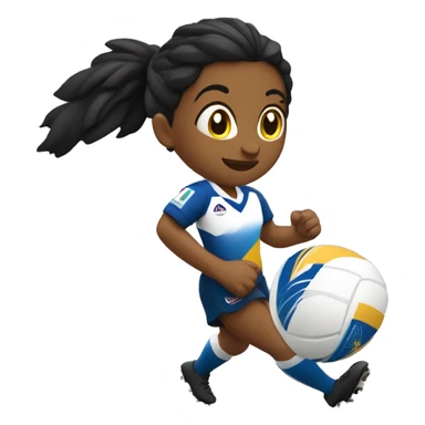 chica negra jugando a rugby de la selecion de esc sticker