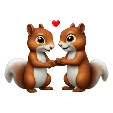 two squirrels holding hands in love  sticker