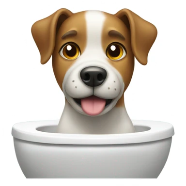 Dog sitting on the toilet  sticker