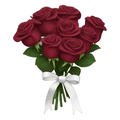 Burgundy roses buque with a white bow around it sticker