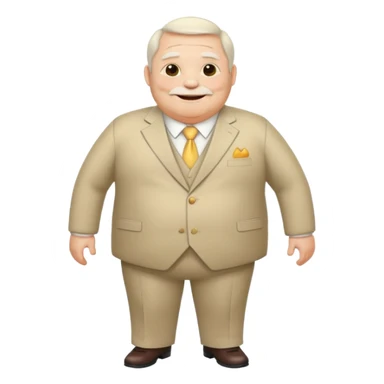Old fat men in dress suit sticker