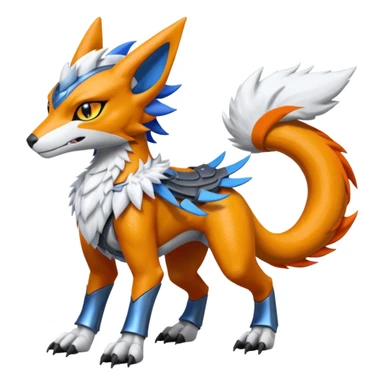 Meloetta-Renamon-Wargreymon-Sergal-Pokémon-Digimon-Fakémon-fusion-hybrid-creature sticker