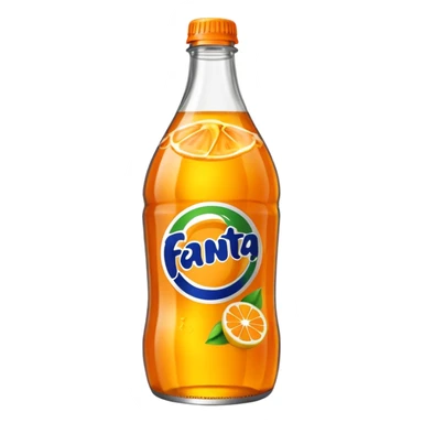 Una botella de cristal con el logo de Fanta con Fanta de limón dentro sticker