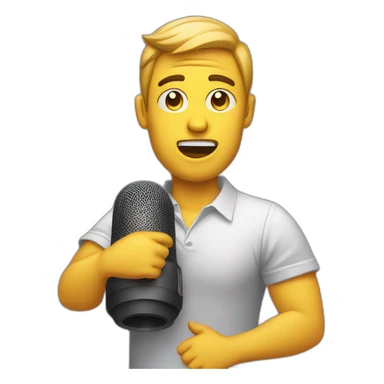Shrugging man with handheld speaker sticker