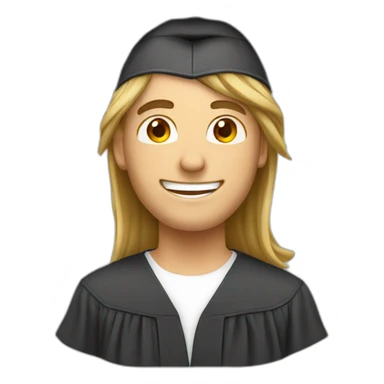 Happy graduate male long hair  emoji sticker