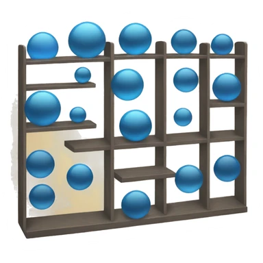 shelves with blue orb prophecies sticker