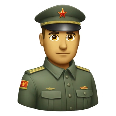 ussr soldier serious with takes sticker