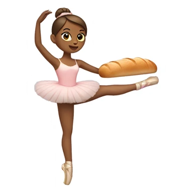 a ballerina holding a loaf of bread sticker