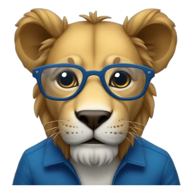 león mayor con Lentes azules sticker