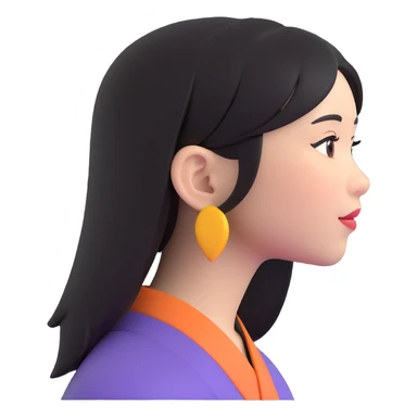 asian girl profile left side talking sticker