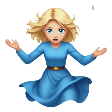 woman with blond hair and blue eyes levitating out of incandescent rage sticker