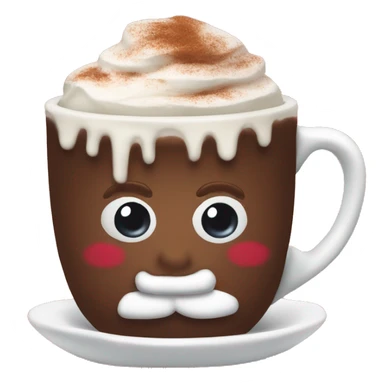 Hot chocolate with cream and cinnamon on christmas  sticker