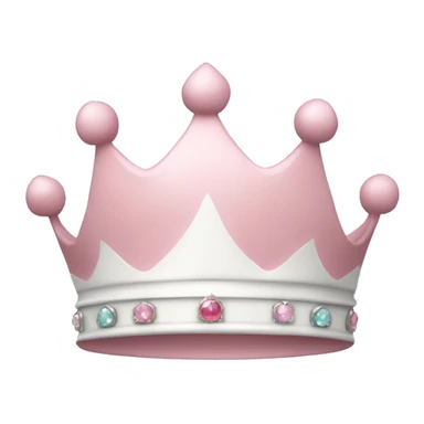 White and pastel pink crown sticker