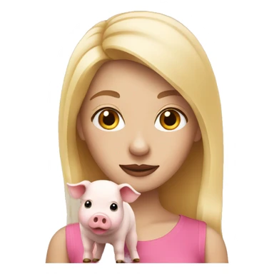 Blonde with mini pig sticker
