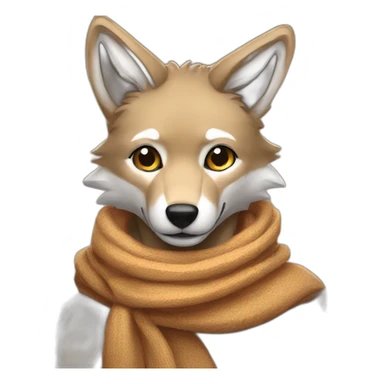 anthro coyote with scarf sticker