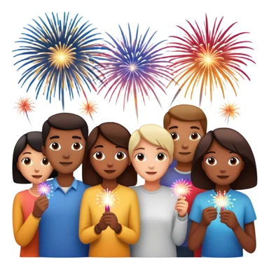group of people watching fireworks sticker