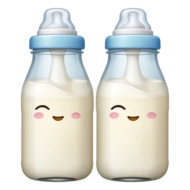 Two milk baby bottles sticker