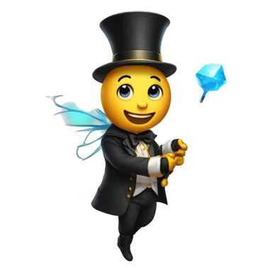 a magician bee with a magic wand sticker