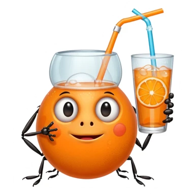 bug drinkig soda sticker