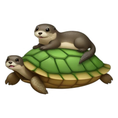 Une loutre sur une tortue sticker