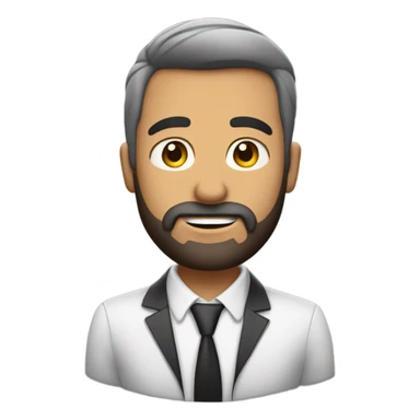 homem moreno, de terno, barba sticker