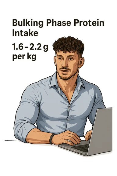 Uomo che imposta la sua fase di massa a proteine intorno 1.6 - 2.2g per kg in italiano sticker