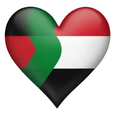 Colours of th palestinian flag on heart sticker