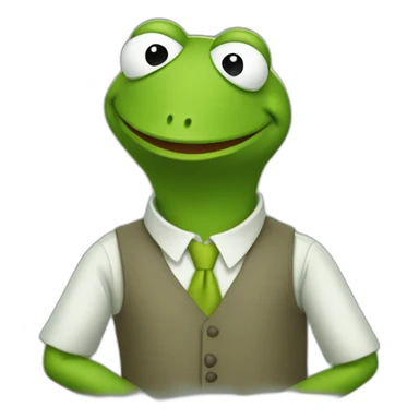 kermit the frog as a web developer sticker