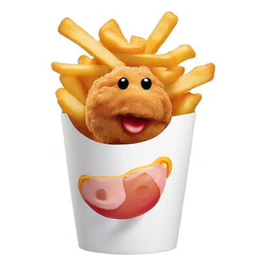 Chicken nuggets and fries with ice cream on the side from McDonald’s Donald’s  sticker