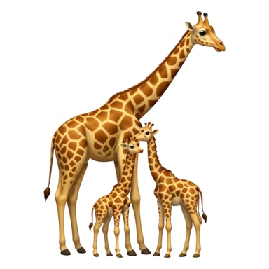 High resolution giraffe with its baby sticker