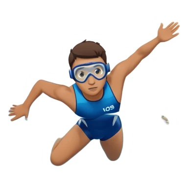 determined pool diver dives into a pool of confidence blue water underneath  sticker