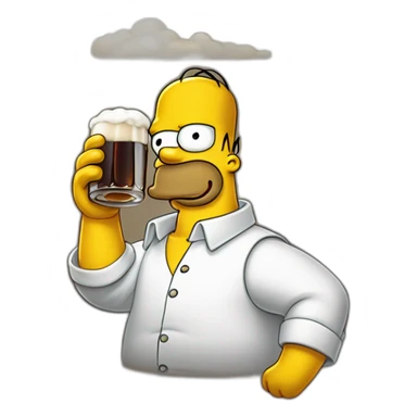 Hommer simpson qui boit une bière sticker