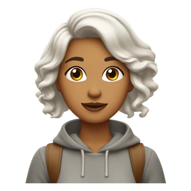 chica con cabello de color castaño claro largo y con un poco de movimiento, ojos miel, color de piel blanca y delgada￼￼ sticker