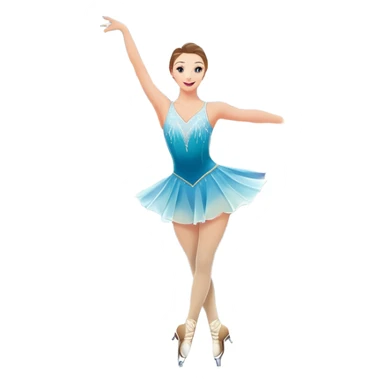 An colorful icon featuring a graceful figure skater performing a spin on the ice. The background includes a grand ice rink palace with shining spotlights and cheering spectators in the stands. Transparent background highlights the elegance and artistry of figure skating sticker