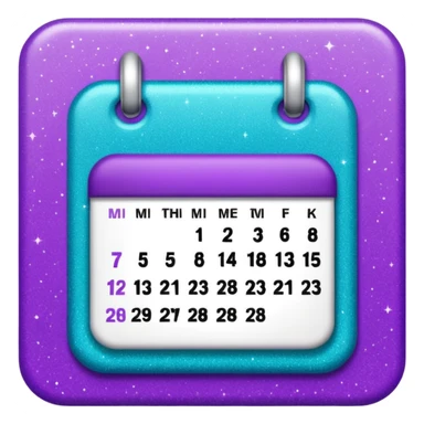 glitter purple and cian calendar sticker