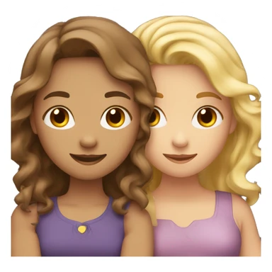 One girl withe brown wavy hair and another girl with blonde hair hugging each other sticker