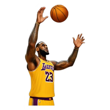 Lebron james holding a basketball sticker
