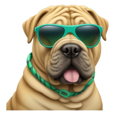 Shar pei with pit viper sunglasses sticker