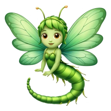 Caterpillar fairy sticker