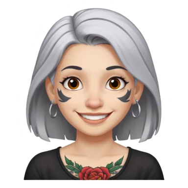 white-gray haired heavy tattooed big nose young girl sticker