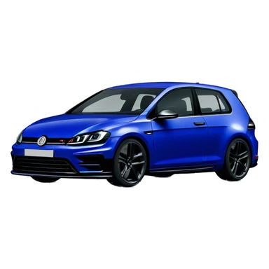 Golf 7r darkblue with black logo in front sticker