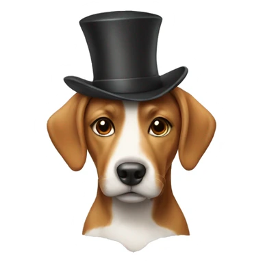A dog with a cinnamorol hat sticker