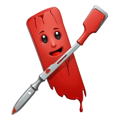 Bloody thumb with chisel sticker