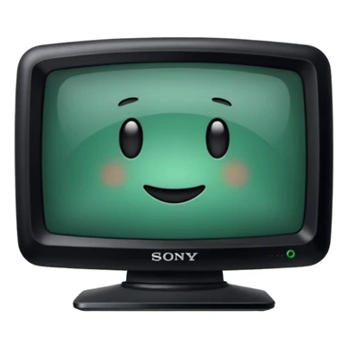 старый черный телевизор Sony с ярко зеленым пиксельным экраном  sticker