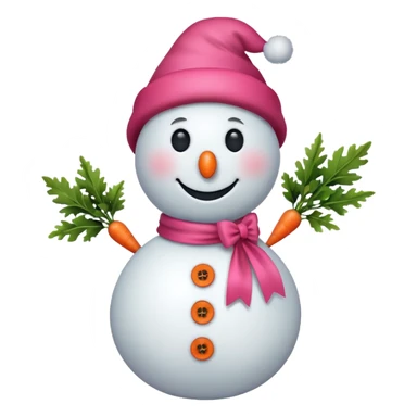 Red snowman with pink bow sticker