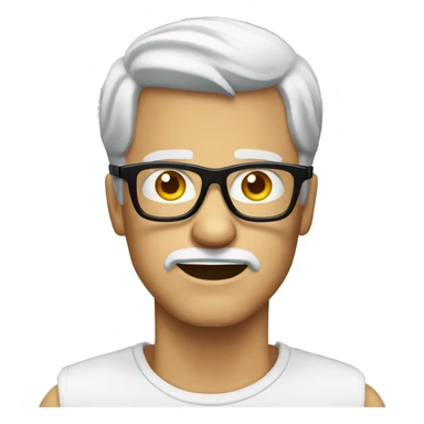 emoji for iPhone angry white man in black glasses fashionable glasses sticker