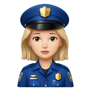 Jennifer Lawrence, in a police uniform sticker