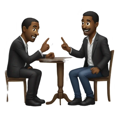 Two guys signing  sticker